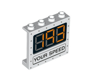 LEGO Paneeli 1 x 4 x 3 jossa '193 YOUR SPEED' sivutuilla, ontoilla nupeilla (33641 / 60581)