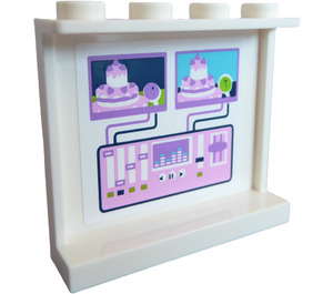 LEGO Panel 1 x 4 x 3 mit 2 screens und console Aufkleber mit Seitenstützen, Hohlbolzen (35323)