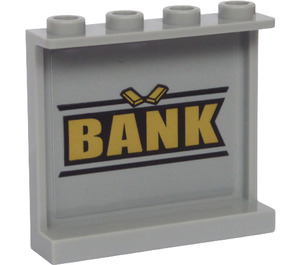 LEGO Panel 1 x 4 x 3 mit 'BANK' und Gold Bars Aufkleber mit Seitenstützen, Hohlbolzen (35323)