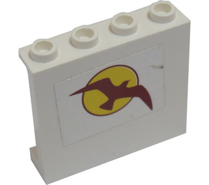 LEGO Panel 1 x 4 x 3 with Bird and Sun Left Sticker with Side Supports, Hollow Studs (60581)