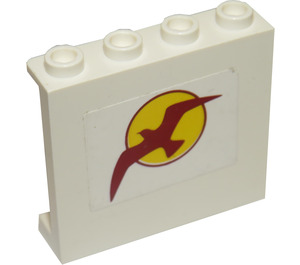 LEGO Panel 1 x 4 x 3 with Bird and Sun Right Sticker with Side Supports, Hollow Studs (60581)