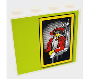 LEGO Panel 1 x 4 x 3 with Cavalier Picture on Green Background Sticker without Side Supports, Hollow Studs (4215)