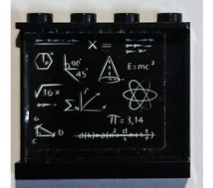 LEGO Panel 1 x 4 x 3 with Chalkboard with equations Sticker with Side Supports, Hollow Studs (35323)