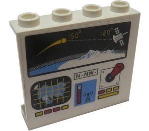 LEGO Panel 1 x 4 x 3 with Computer Display Panel Sticker without Side Supports, Hollow Studs (4215)