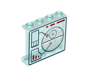 LEGO Panel 1 x 4 x 3 med Death Stjerne plans med sidestøtter, hule knotter (35323 / 47260)