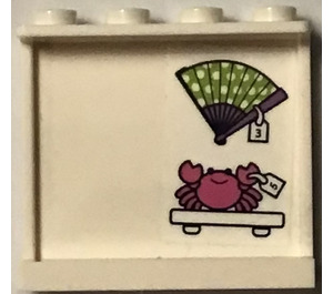 LEGO Panel 1 x 4 x 3 with Fan and crab Sticker with Side Supports, Hollow Studs (35323)