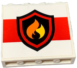 LEGO Panel 1 x 4 x 3 with Fire Logo Sticker with Side Supports, Hollow Studs (60581)