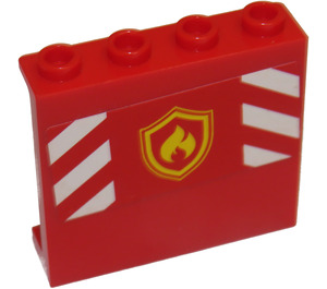 LEGO Panel 1 x 4 x 3 with fire logo Sticker with Side Supports, Hollow Studs (60581)