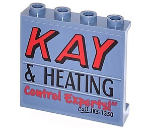 LEGO Panel 1 x 4 x 3 with KAY & HEATING Control Experts" Sticker with Side Supports, Hollow Studs (35323)
