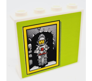LEGO Panel 1 x 4 x 3 with Knight Picture on Green Background Sticker without Side Supports, Hollow Studs (4215)