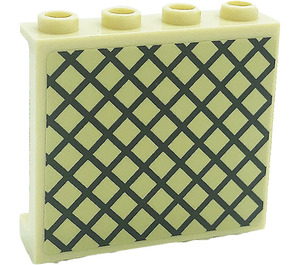 LEGO Panel 1 x 4 x 3 with Lattice Sticker with Side Supports, Hollow Studs (35323)