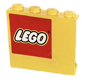 LEGO Paneeli 1 x 4 x 3 jossa Lego logo Vasen Tarra ilman sivutukia, kiinteät nupit (4215)