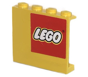 LEGO Panel 1 x 4 x 3 with Lego Logo Right Sticker without Side Supports, Solid Studs (4215)