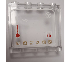 LEGO Panel 1 x 4 x 3 with "LL279", Thermometer and Radioactive Symbols Sticker with Side Supports, Hollow Studs (35323)