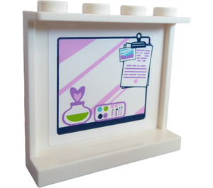 LEGO Panel 1 x 4 x 3 with Mirror, notes, perfumes and makeup inside and outside Logo 'Heartlake News' Sticker with Side Supports, Hollow Studs (35323)