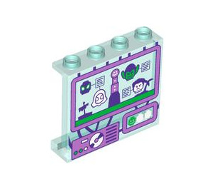 LEGO Panel 1 x 4 x 3 with Screen 10790 with Side Supports, Hollow Studs (35323 / 102231)