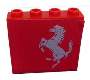 LEGO Panel 1 x 4 x 3 with Silver Ferrari Horse Left Side Sticker without Side Supports, Hollow Studs (4215)