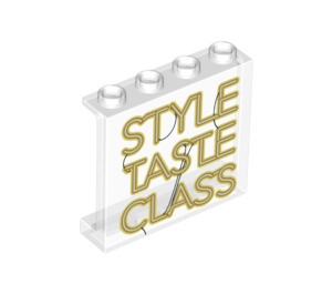 LEGO Pannello 1 x 4 x 3 con 'STYLE TASTE CLASS' con supporti laterali, bottoncini cavi (35323 / 78504)