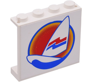 LEGO Panel 1 x 4 x 3 s Surf & Vlna Samolepka bez bočních podpěr, plné cvočky (4215)