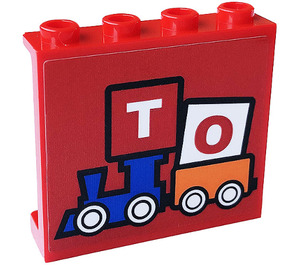LEGO Panel 1 x 4 x 3 with TO on Toy Train Sticker with Side Supports, Hollow Studs (35323)