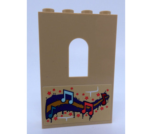 LEGO Panel 1 x 4 x 5 with Window with Musical Note on a Stave and Stars Sticker (60808)
