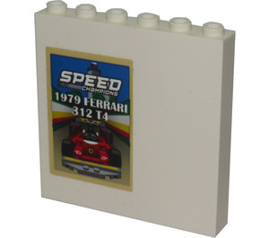 LEGO Panel 1 x 6 x 5 mit '1979 Ferrari 312 T4' Poster Aufkleber (59349)