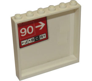 LEGO Panel 1 x 6 x 5 mit '90' und Weiß Pfeil Aufkleber (59349)