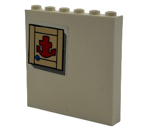 LEGO Panneau 1 x 6 x 5 avec Anchor Autocollant (59349)