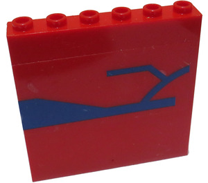 LEGO Panel 1 x 6 x 5 with Blue Geometrical Shapes Sticker (59349)