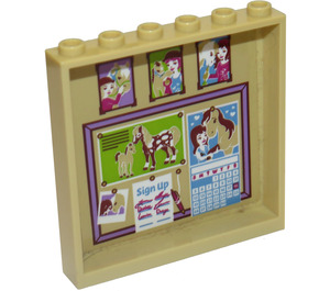 LEGO Panneau 1 x 6 x 5 avec Bulletin Tableau sign-En haut et calendar Autocollant (59349)