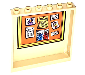 LEGO Panel 1 x 6 x 5 mit Corkboard Aufkleber (59349)
