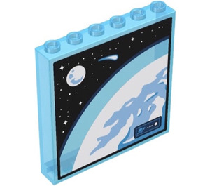 LEGO Panel 1 x 6 x 5 with Earth, Moon, Asteroid and Stars Sticker (59349)