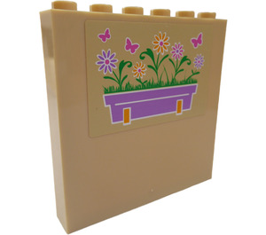 LEGO Panel 1 x 6 x 5 with Flower Box and Butterflies (Left) Sticker (59349)
