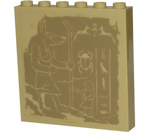 LEGO Panel 1 x 6 x 5 with Hieroglyphics, Anubis and Scarab Sticker (59349)