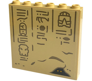 LEGO Panel 1 x 6 x 5 mit Hieroglyphs, Augen Aufkleber (59349)