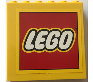 LEGO Panel 1 x 6 x 5 with LEGO Logo (Yellow Border) Sticker (59349)