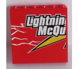 LEGO Panneau 1 x 6 x 5 avec Lightning McQueen et 95 (Droite Demi) Autocollant (59349)