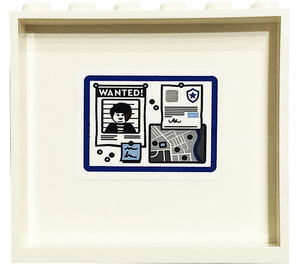 LEGO Panel 1 x 6 x 5 with Map, 'WANTED', Notes, Female Sticker (59349)