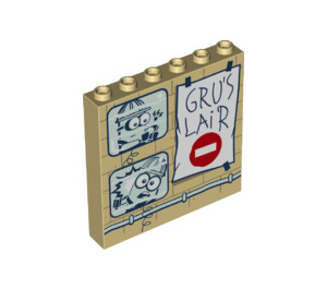 LEGO Panneau 1 x 6 x 5 avec Minion pictures et 'GRU's LAiR' poster (59349 / 68352)