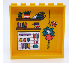 LEGO Panel 1 x 6 x 5 with Plants, Flowers and Florist Accessories Sticker (59349)
