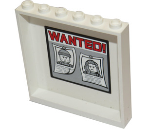 LEGO Panel 1 x 6 x 5 s Policie a Wanted Mugshots inside z Stavebnice 60044 Samolepka (59349)