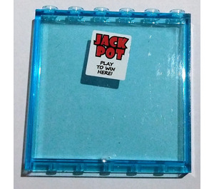 LEGO Paneel 1 x 6 x 5 met Poster met 'JACK POT PLAY TO WIN HERE!' Sticker (59349)