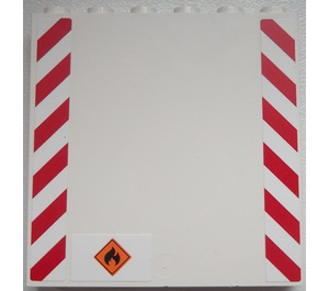 LEGO Panel 1 x 6 x 5 with Red and White Danger Stripes and Flame Warning Sticker (59349)