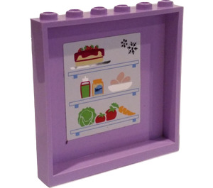 LEGO Panel 1 x 6 x 5 with Refrigerator Food, Drinks, and Snowflakes Sticker (59349)