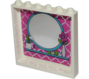 LEGO Panel 1 x 6 x 5 with Round Mirror and Hair Styling Accessoires Sticker (59349)