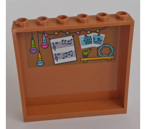 LEGO Panel 1 x 6 x 5 with Sheet Music and Microphones Sticker (59349)