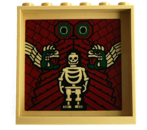 LEGO Panel 1 x 6 x 5 with Skeleton and snakes on dk red background Sticker (59349)