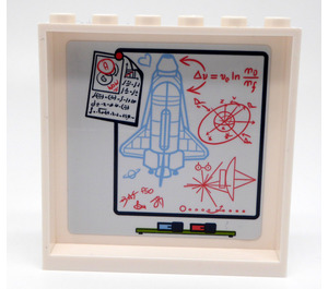 LEGO Panel 1 x 6 x 5 med Space Skyttel Drawing og Calculation Klistremerke (59349)