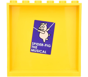 LEGO Панел 1 x 6 x 5 с 'SPIDER-PIG THE MUSICAL‘ Poster Стикер (59349)