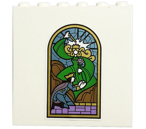 LEGO Panel 1 x 6 x 5 with Stained Glass, Prince Sticker (59349)